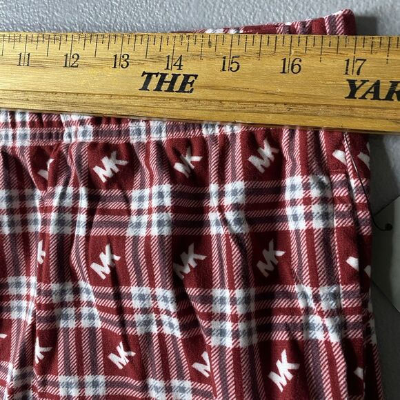 NWT MICHAEL KORS Loungewear Pants Plaid Pull On Pockets Logo MK Pajama Men L Red - Picture 5 of 9